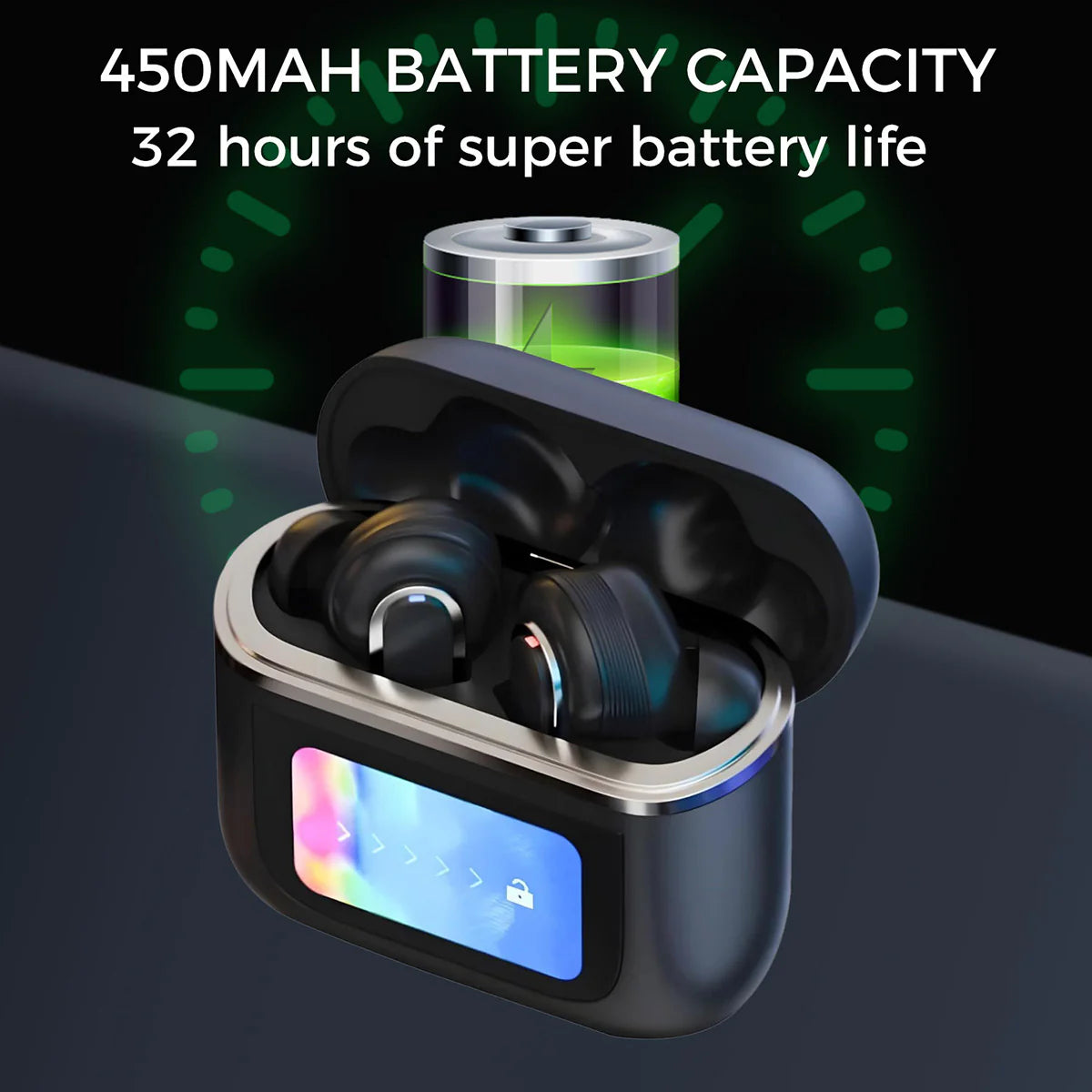 Wireless Earbuds with Touchscreen Smart Case